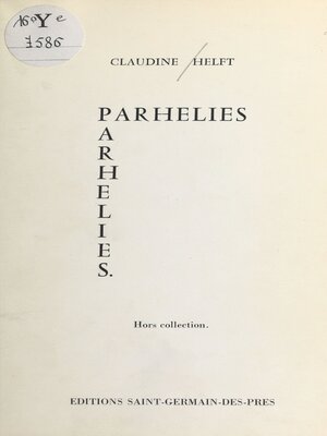 cover image of Parhélies
